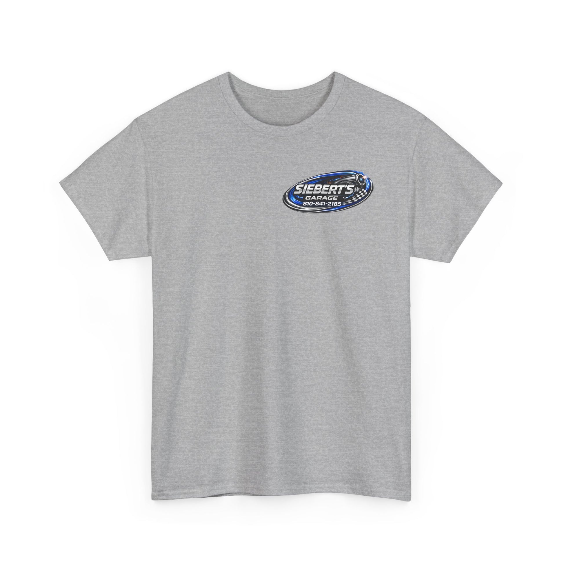 Garage Logo T-Shirt — "Siebert's Garage LLC" Retro Car Mechanic Tee
