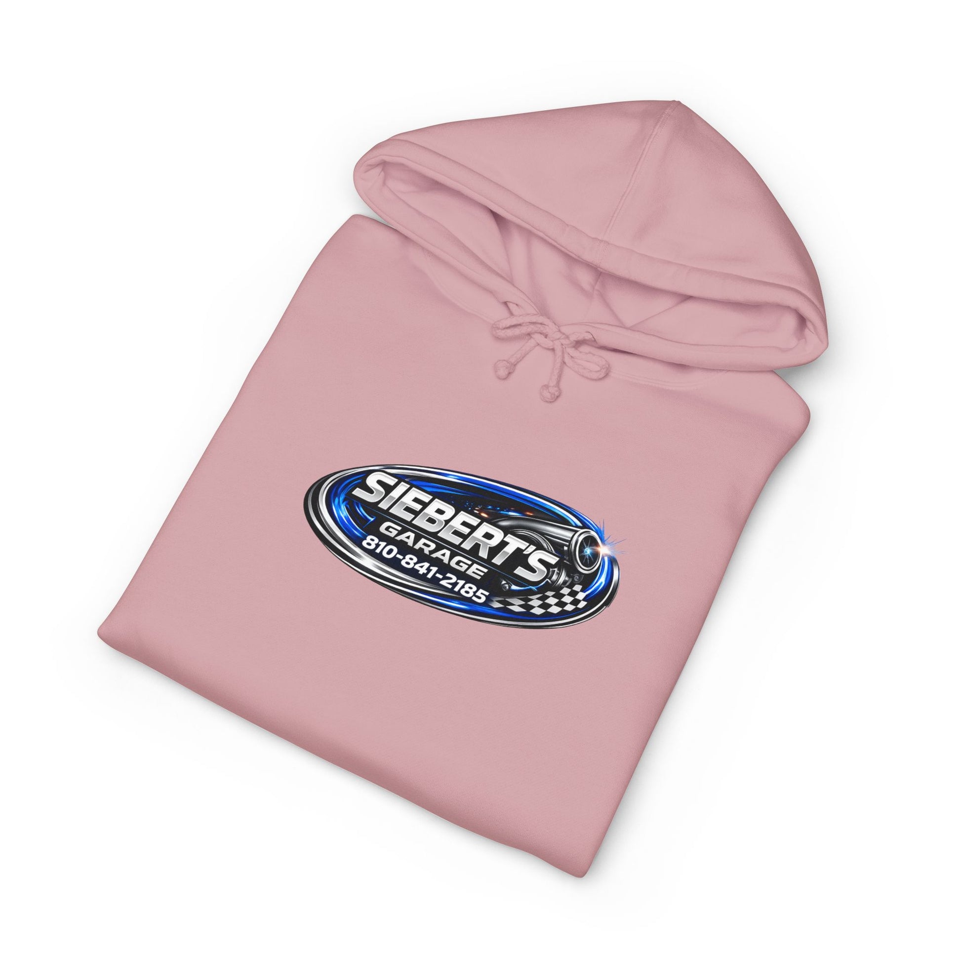 Siebert's Garage Hoodie — Retro Neon Car Performance & Custom Builds Sweatshirt