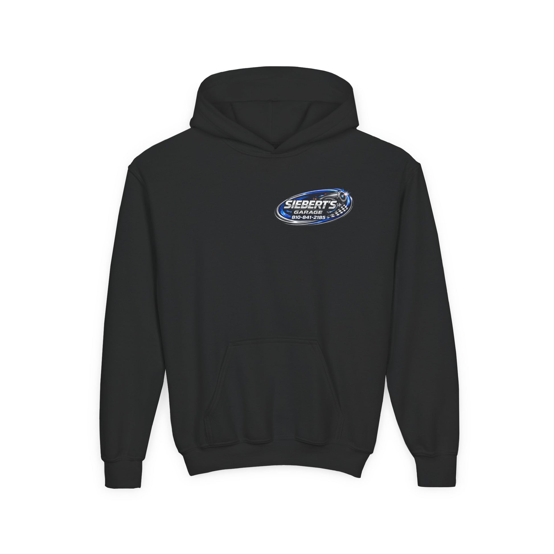 Siebert’s Garage Youth Hoodie | Kids Automotive Shop Pullover