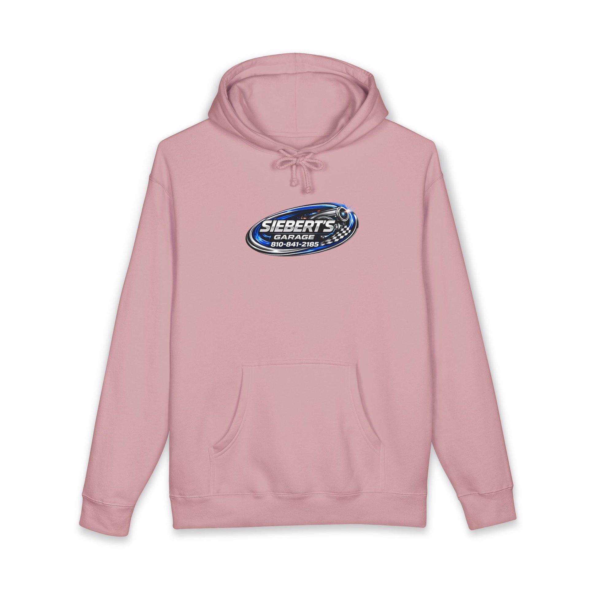 Siebert's Garage Hoodie — Retro Neon Car Performance & Custom Builds Sweatshirt