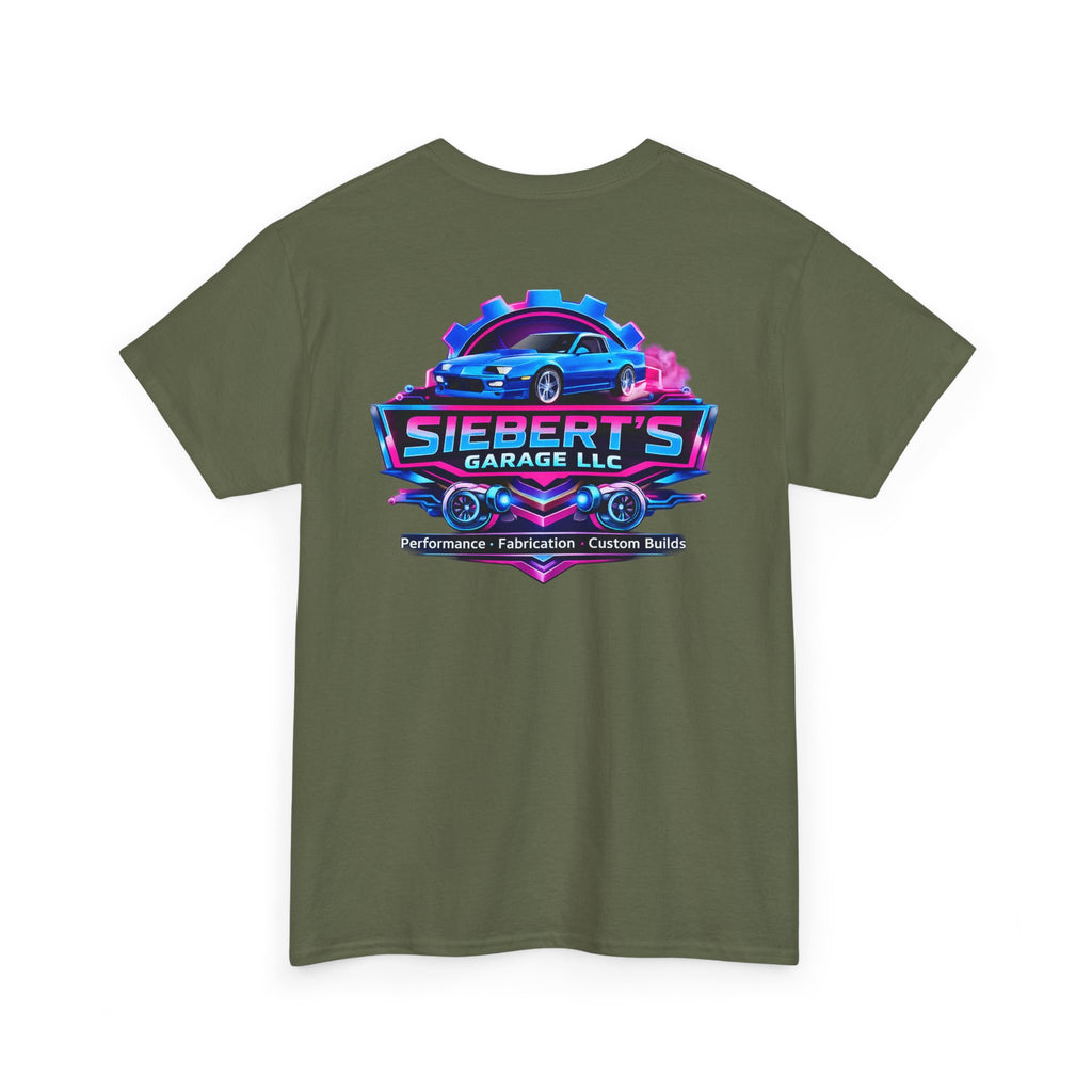 Garage Logo T-Shirt — "Siebert's Garage LLC" Retro Car Mechanic Tee