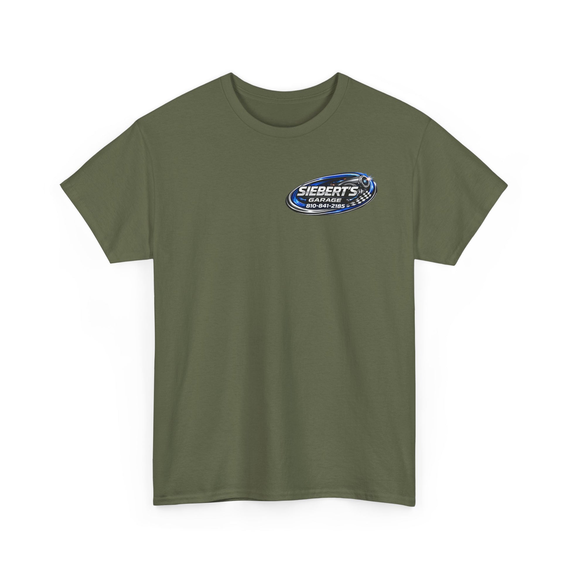 Garage Logo T-Shirt — "Siebert's Garage LLC" Retro Car Mechanic Tee
