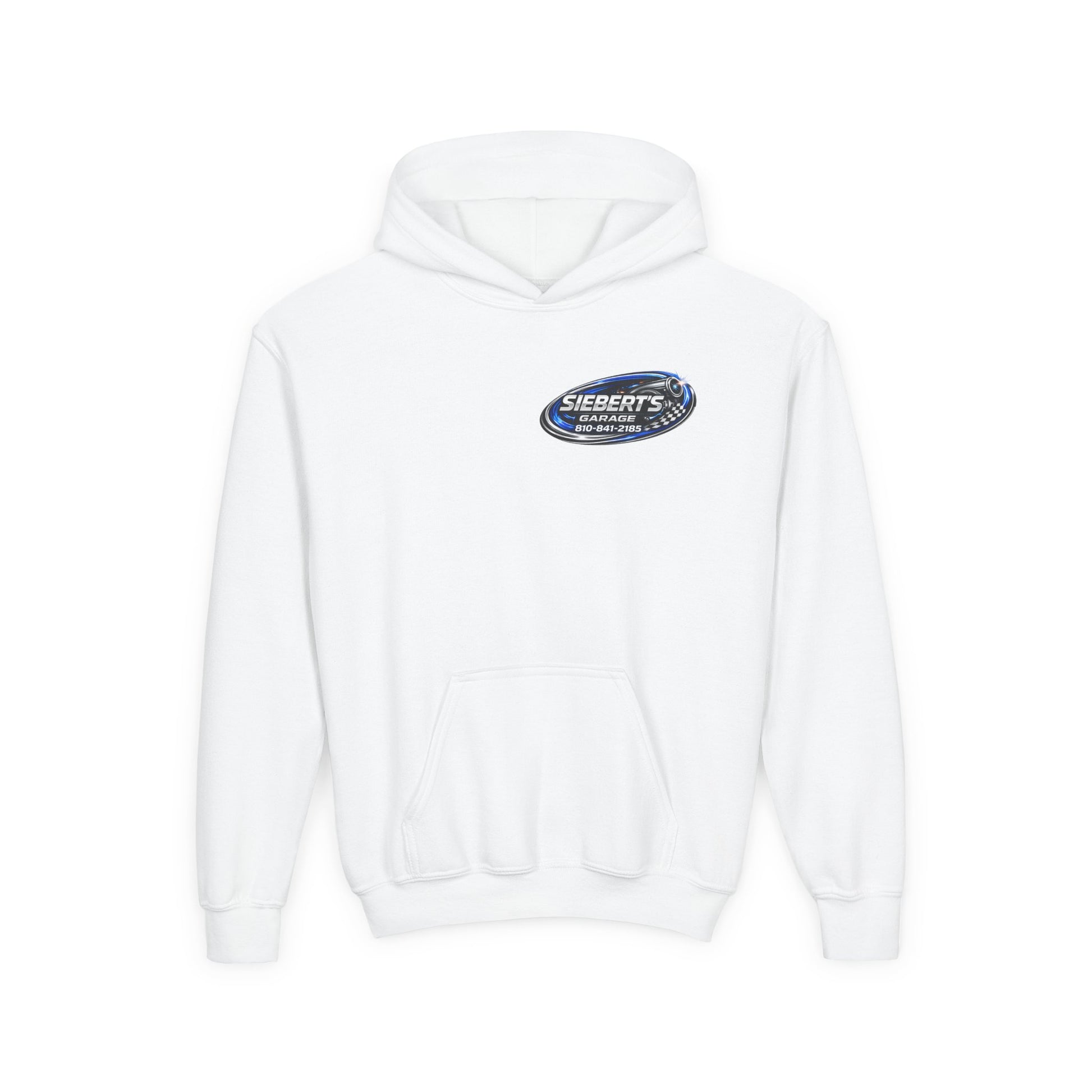 Siebert’s Garage Youth Hoodie | Kids Automotive Shop Pullover