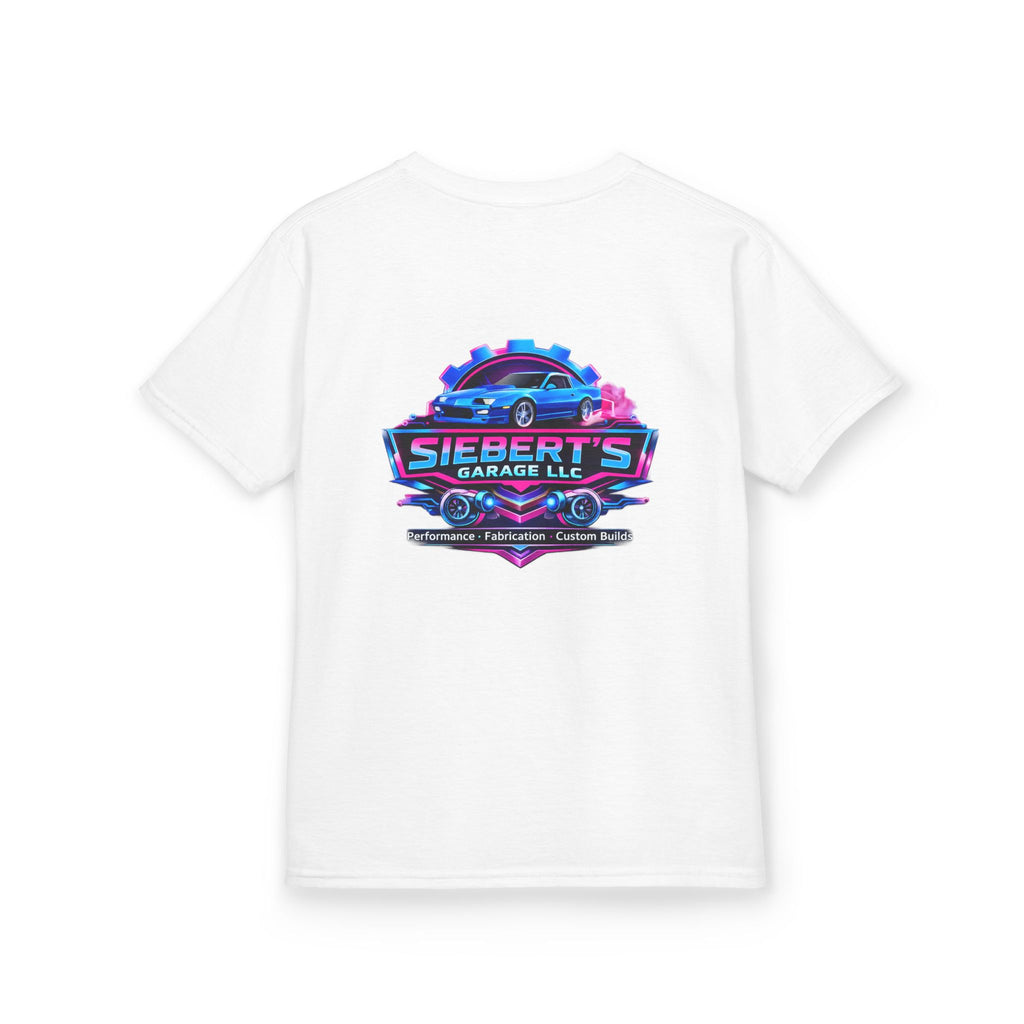 Kids Tee — Siebert’s Garage Neon Car Logo Shirt