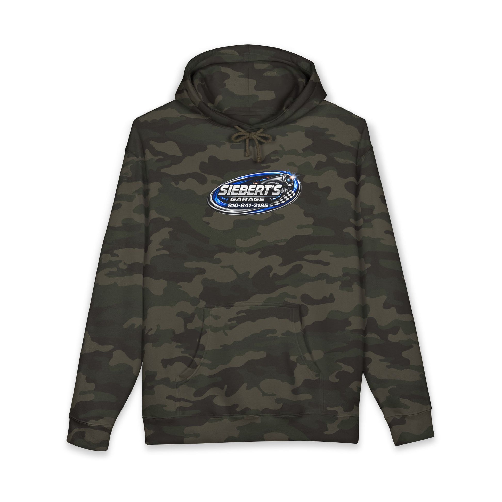 Siebert's Garage Hoodie — Retro Neon Car Performance & Custom Builds Sweatshirt