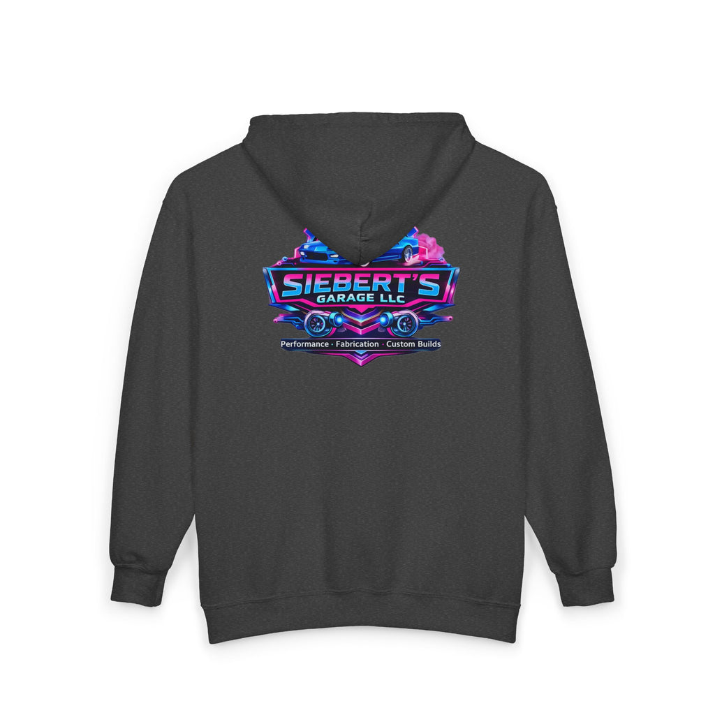 Garage Crew Zip Hoodie — Siebert's Garage Retro Neon Car Logo