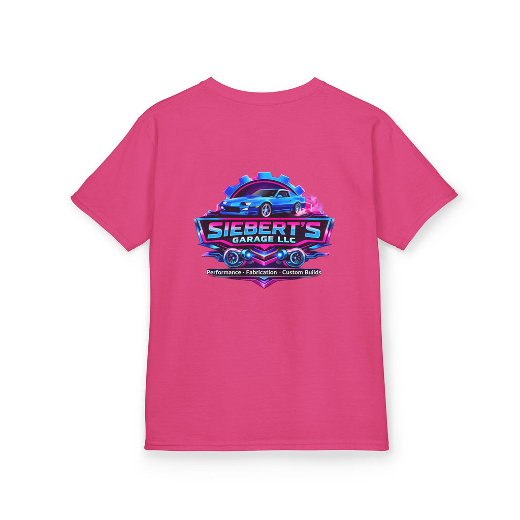 Kids Tee — Siebert’s Garage Neon Car Logo Shirt