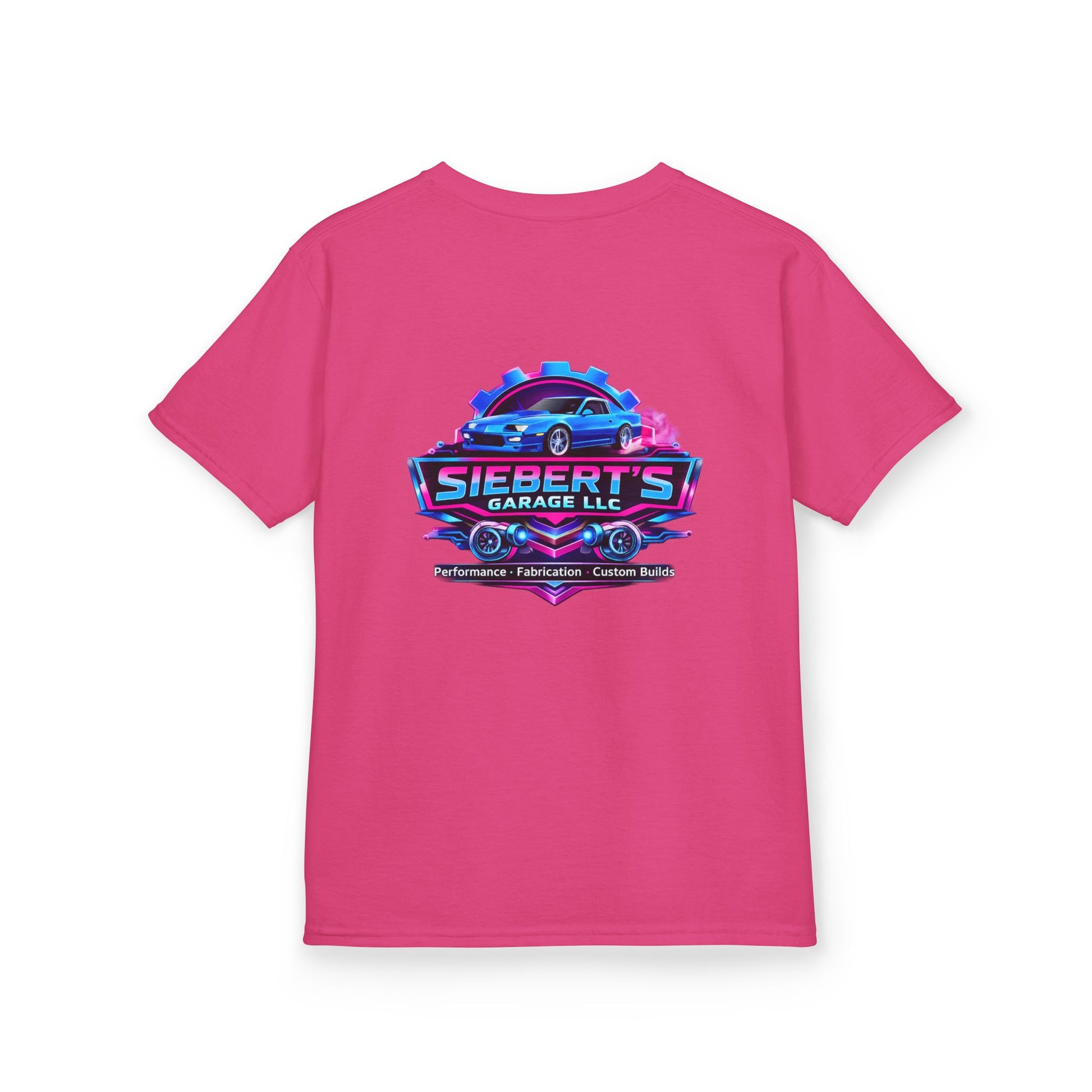 Kids Tee — Siebert’s Garage Neon Car Logo Shirt