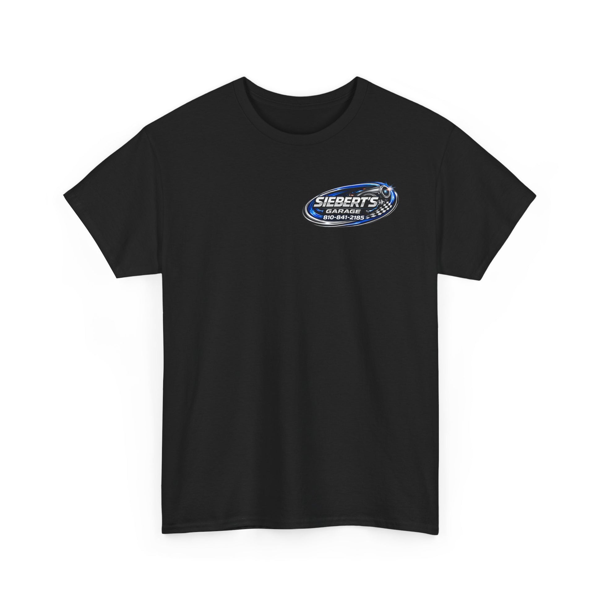 Garage Logo T-Shirt — "Siebert's Garage LLC" Retro Car Mechanic Tee