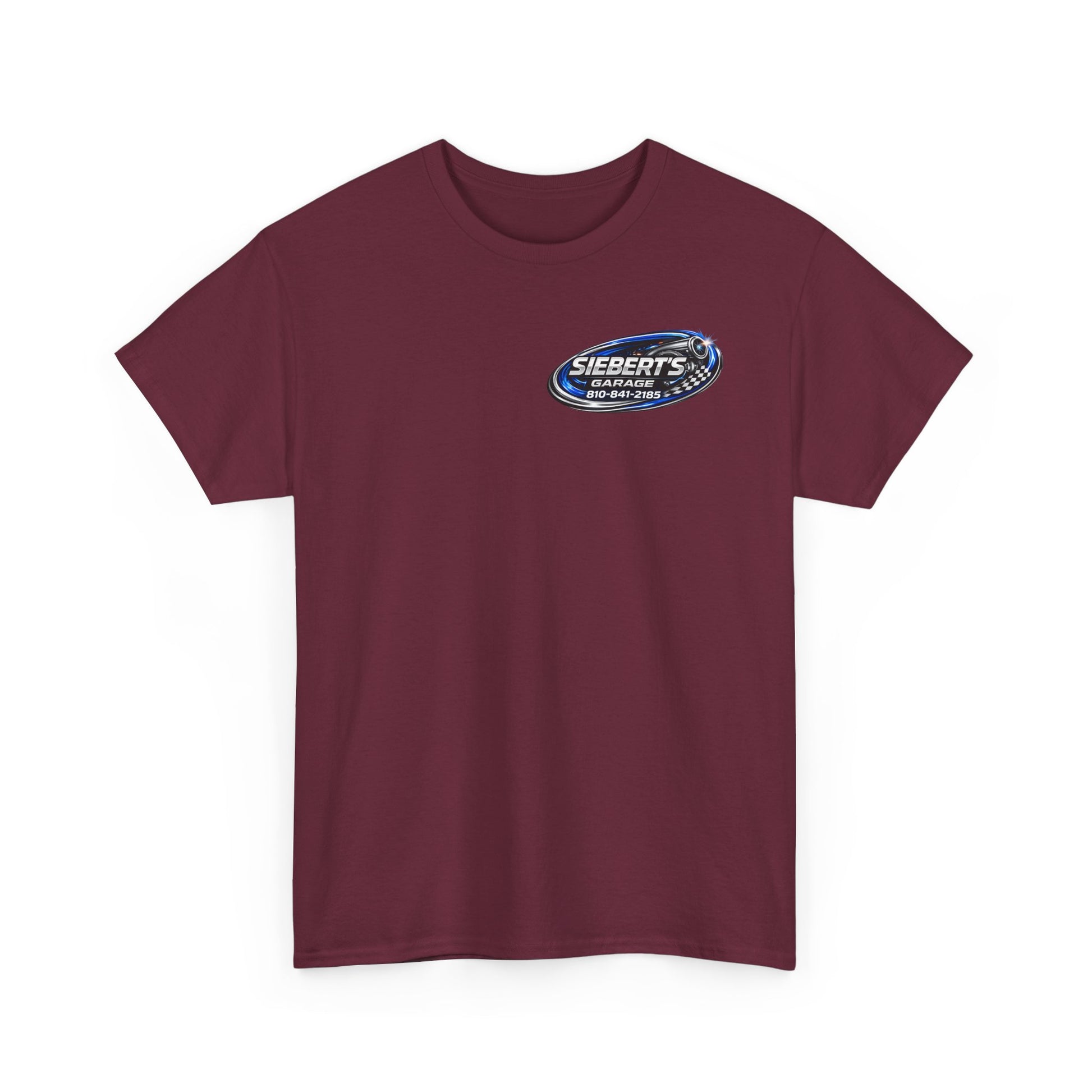 Garage Logo T-Shirt — "Siebert's Garage LLC" Retro Car Mechanic Tee