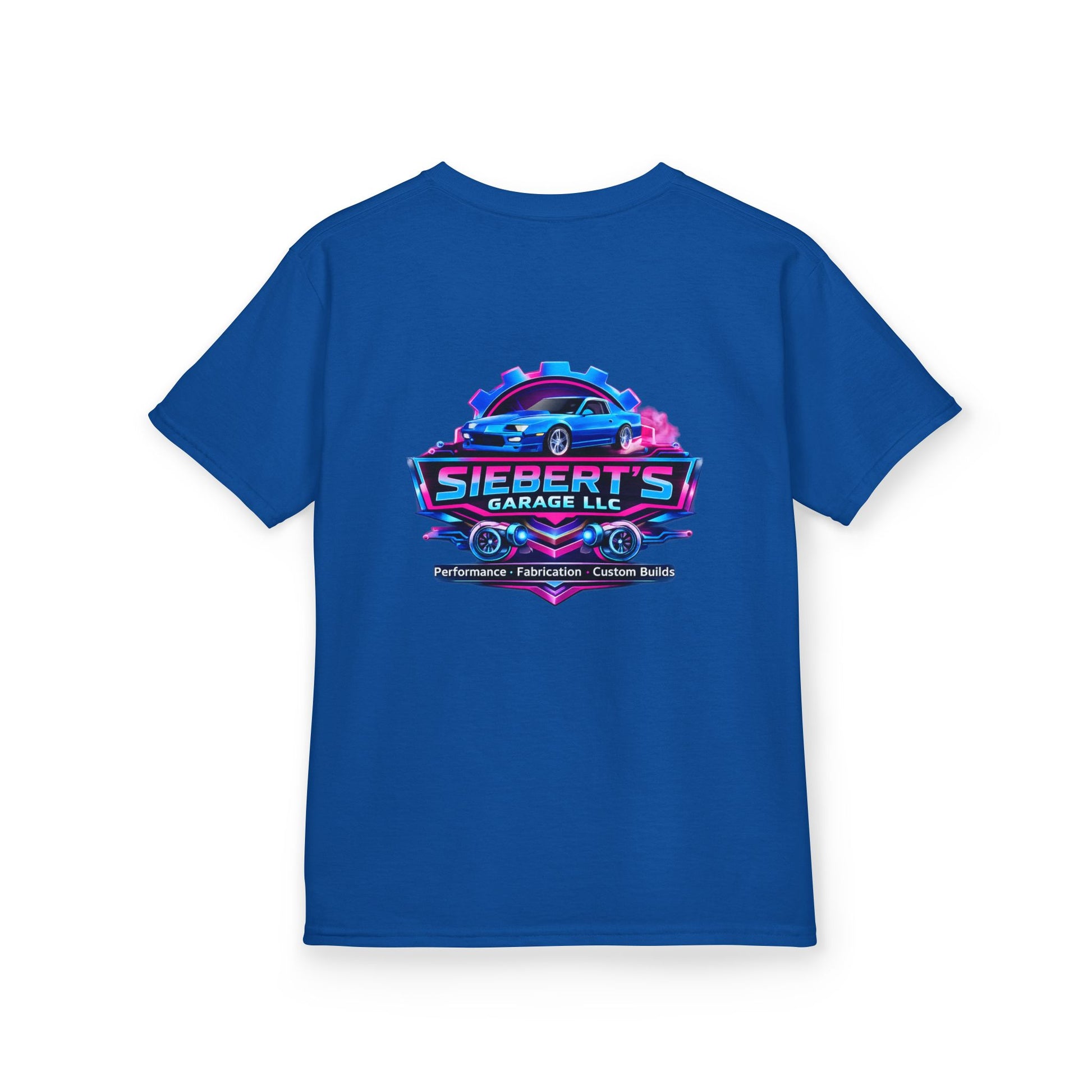 Kids Tee — Siebert’s Garage Neon Car Logo Shirt