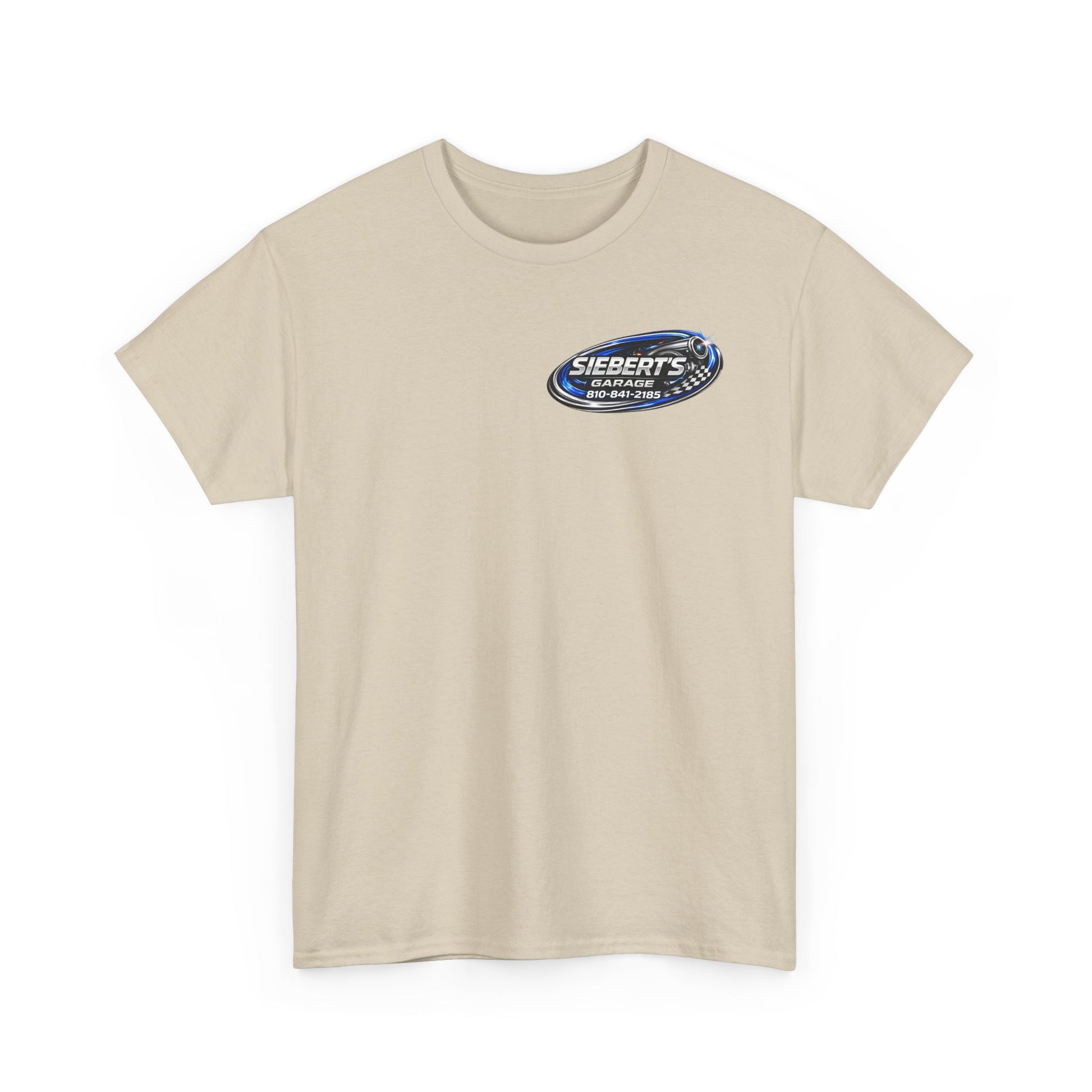 Garage Logo T-Shirt — "Siebert's Garage LLC" Retro Car Mechanic Tee