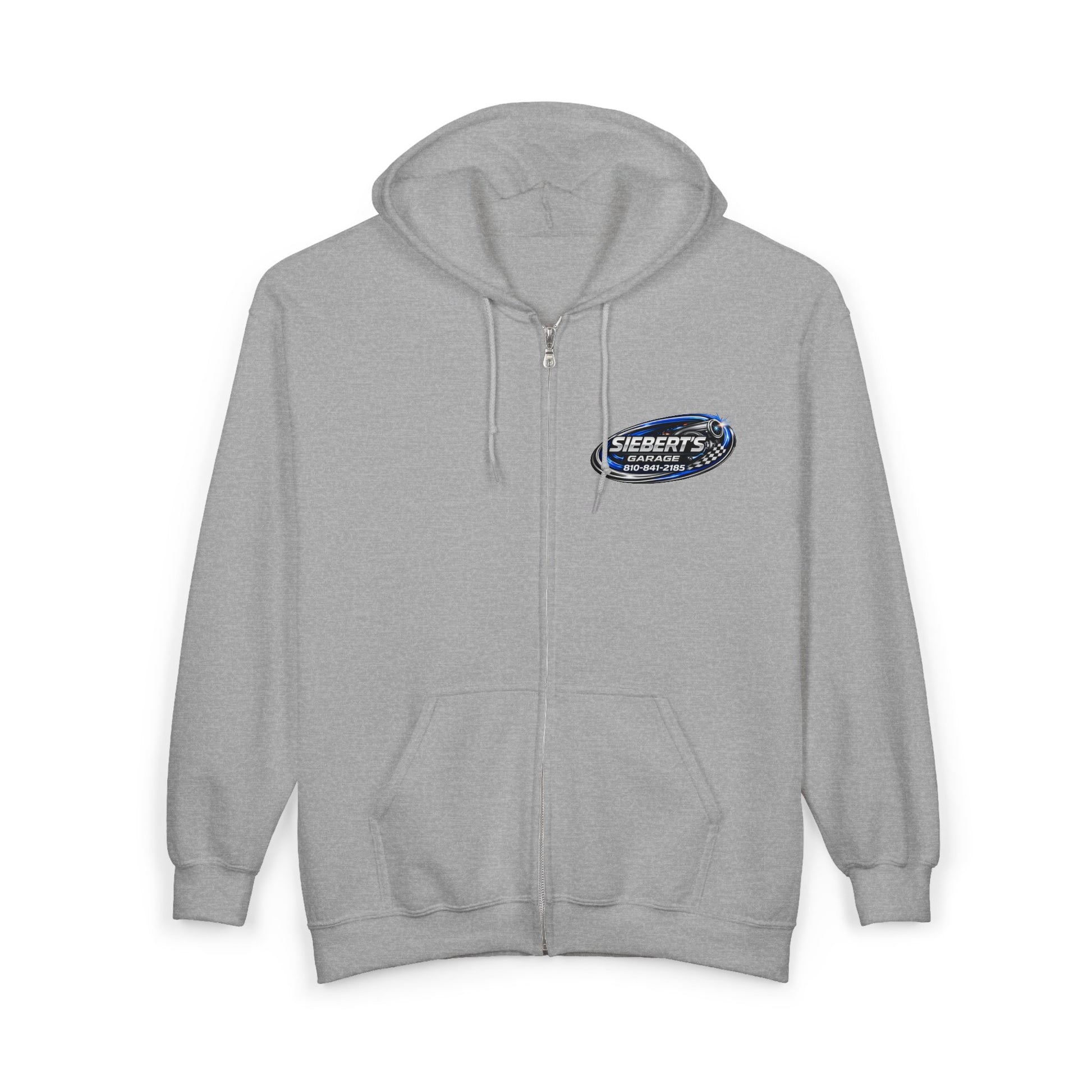 Garage Crew Zip Hoodie — Siebert's Garage Retro Neon Car Logo