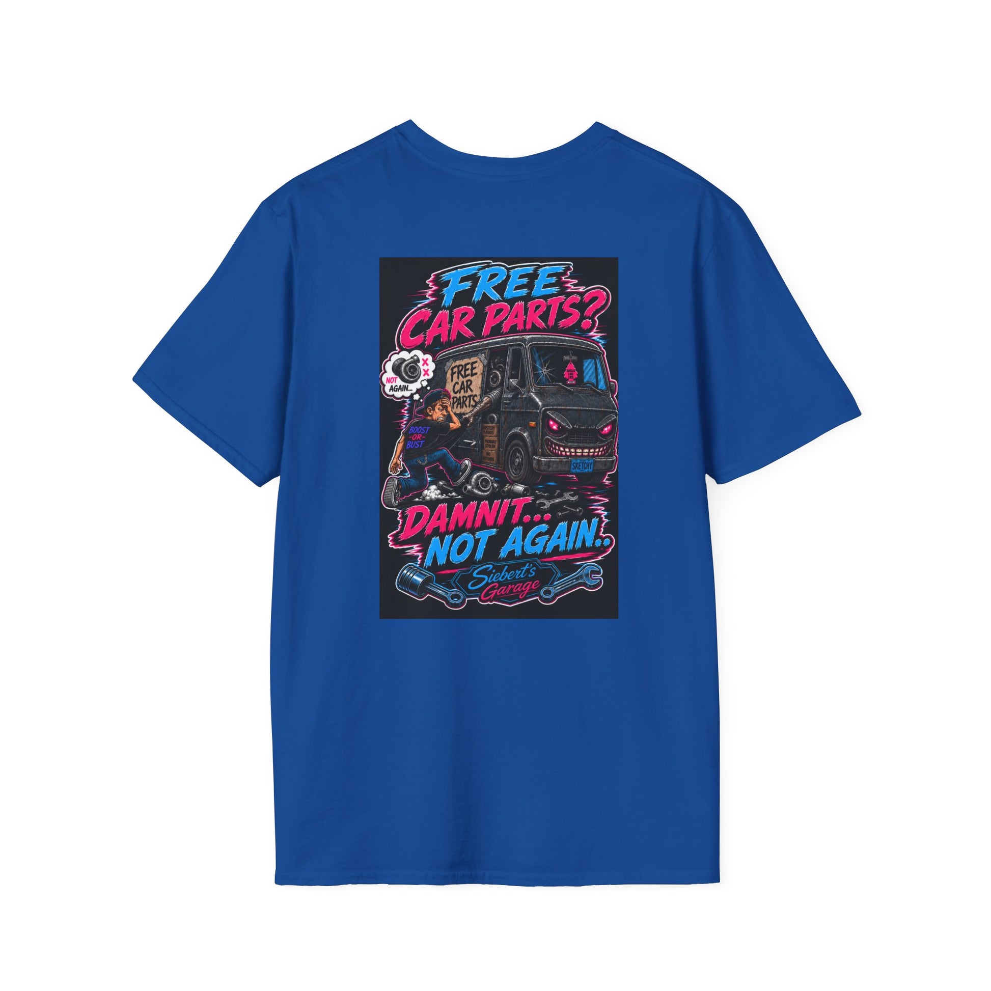 Not again T-Shirt — Siebert's Garage Retro Neon Logo Tee