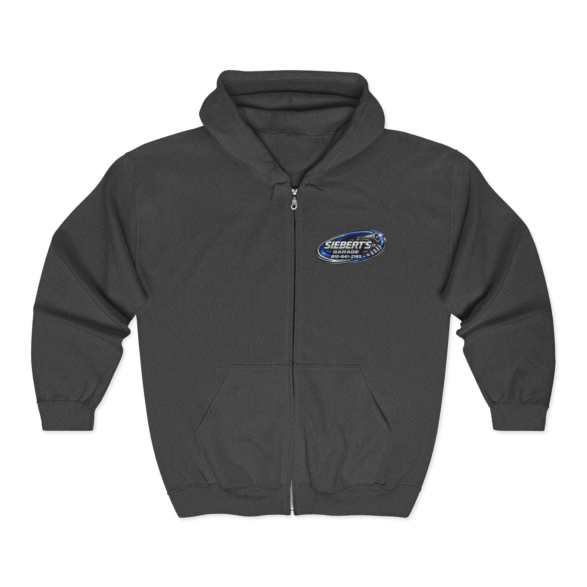 Garage Crew Zip Hoodie — Siebert's Garage Retro Neon Car Logo