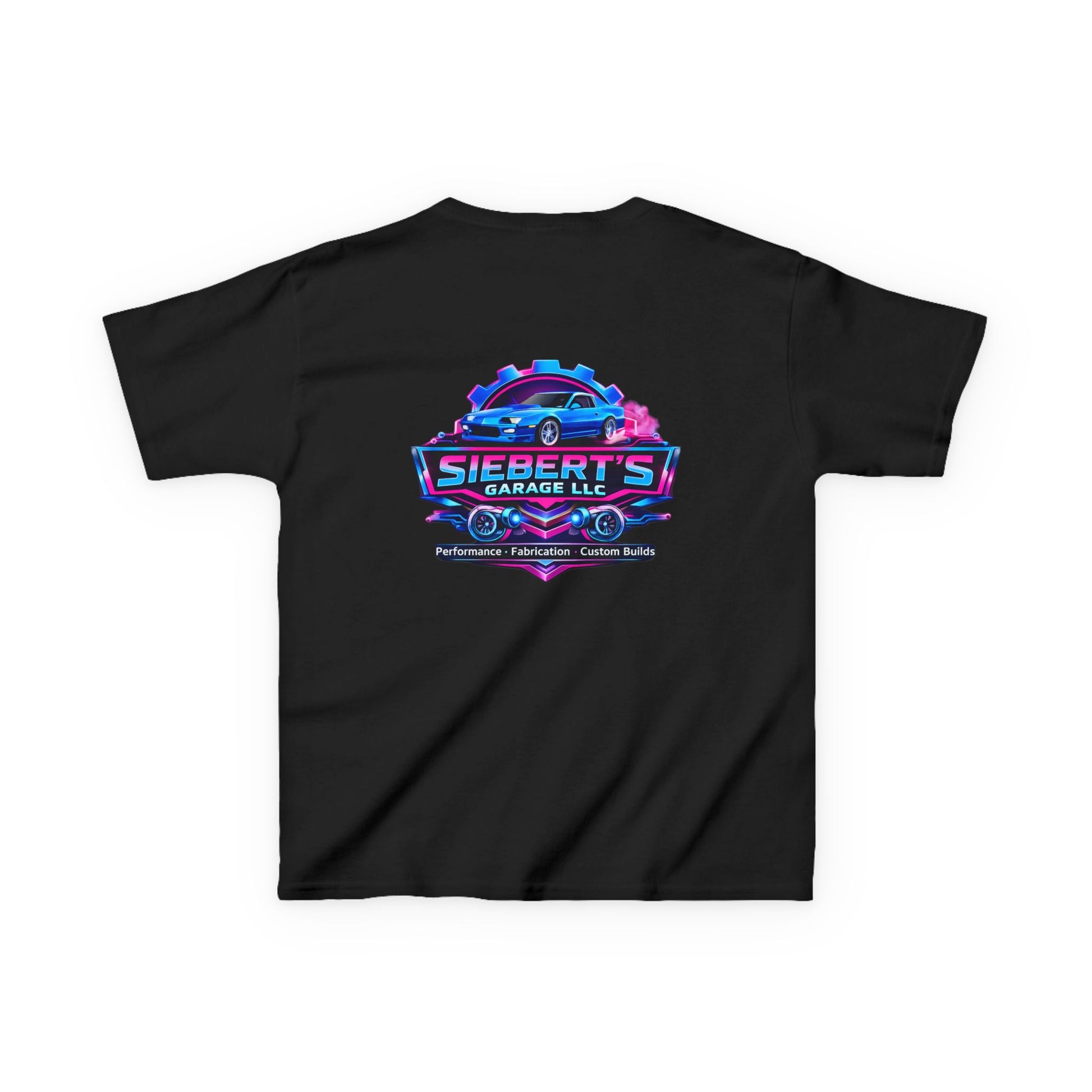 Kids Tee — Siebert’s Garage Neon Car Logo Shirt