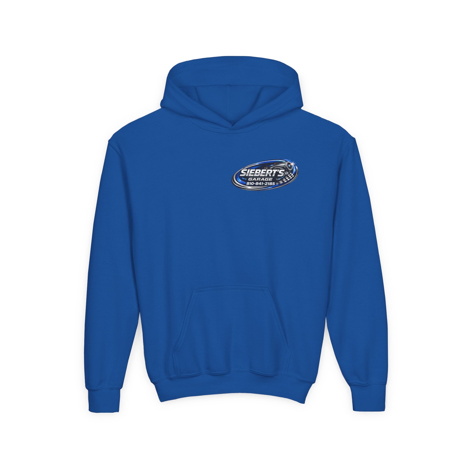 Siebert’s Garage Youth Hoodie | Kids Automotive Shop Pullover