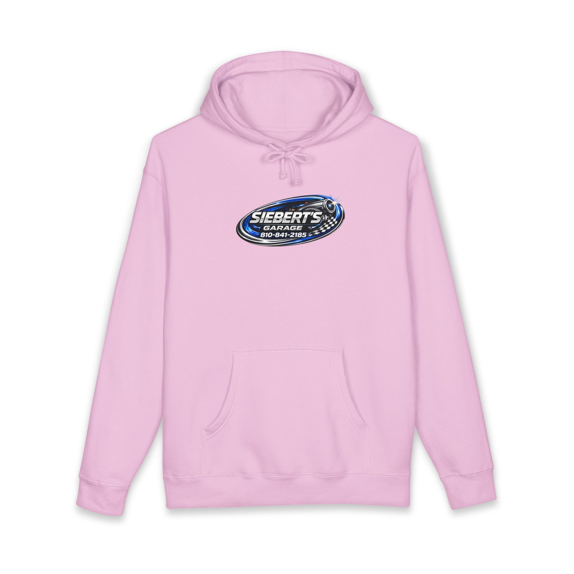 Siebert's Garage Hoodie — Retro Neon Car Performance & Custom Builds Sweatshirt