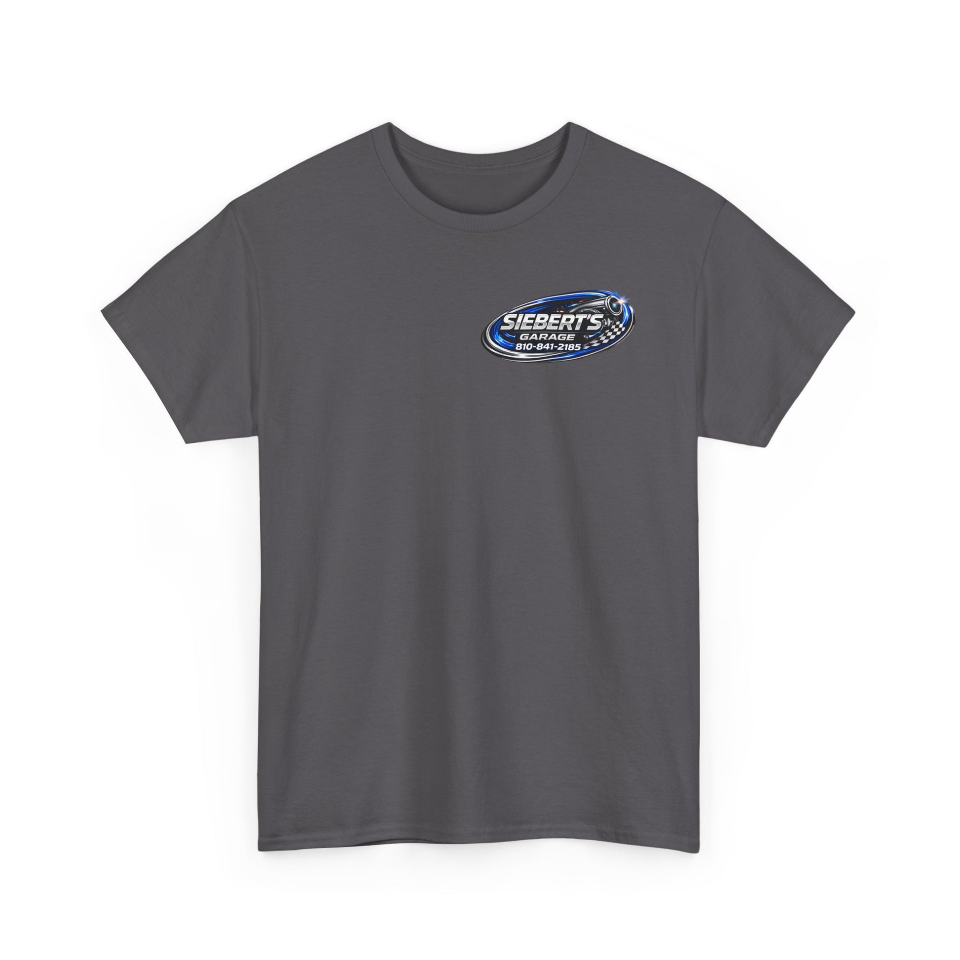 Garage Logo T-Shirt — "Siebert's Garage LLC" Retro Car Mechanic Tee
