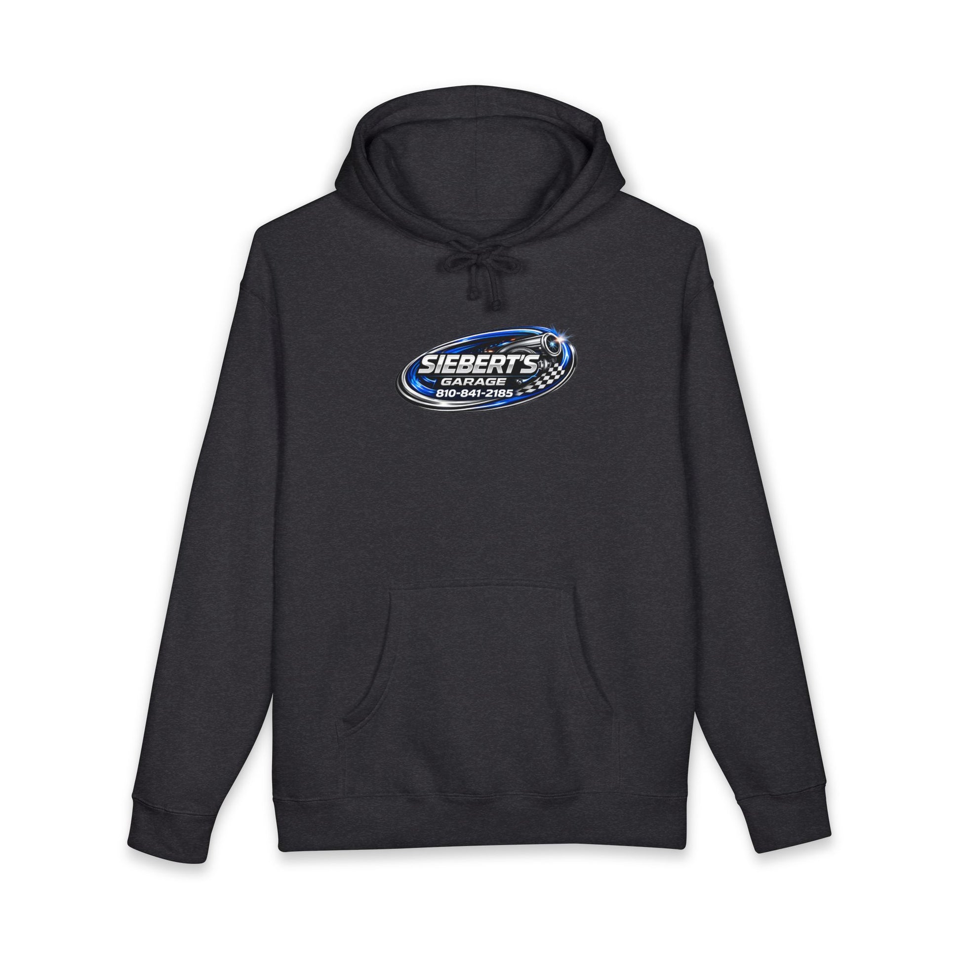 Siebert's Garage Hoodie — Retro Neon Car Performance & Custom Builds Sweatshirt