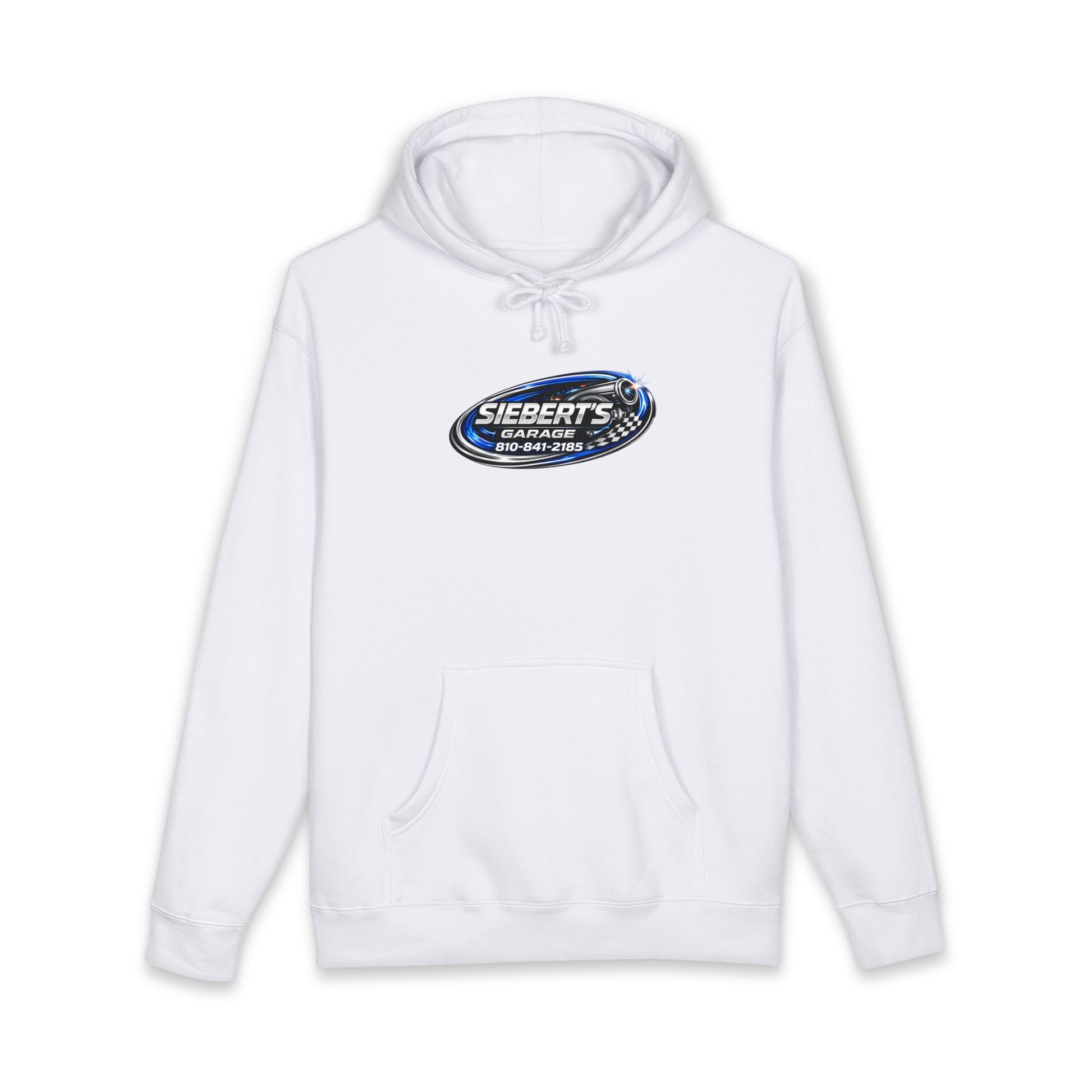 Siebert's Garage Hoodie — Retro Neon Car Performance & Custom Builds Sweatshirt