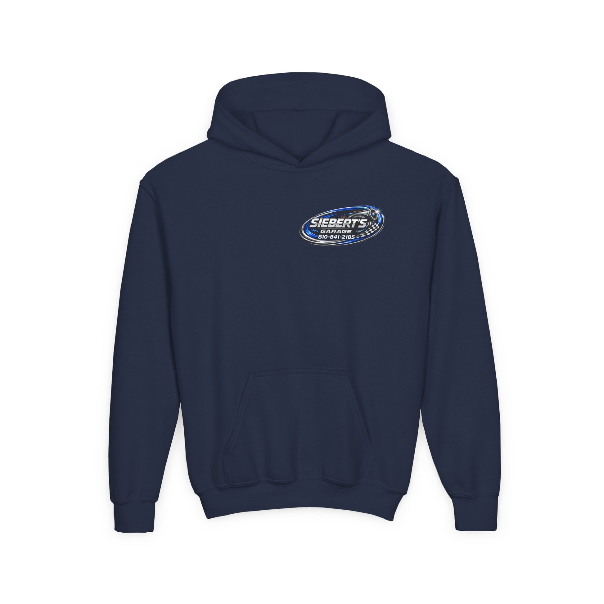 Siebert’s Garage Youth Hoodie | Kids Automotive Shop Pullover