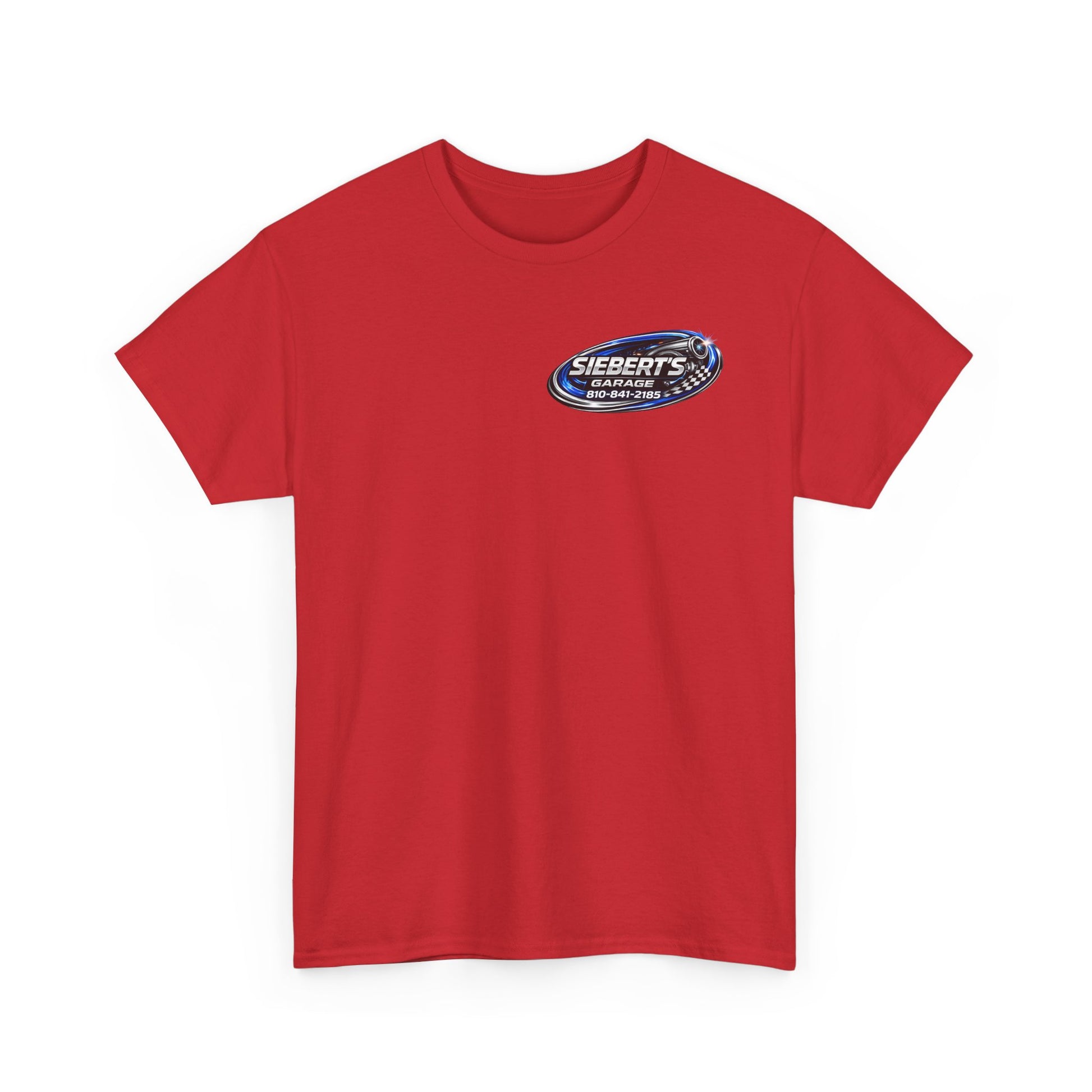 Garage Logo T-Shirt — "Siebert's Garage LLC" Retro Car Mechanic Tee