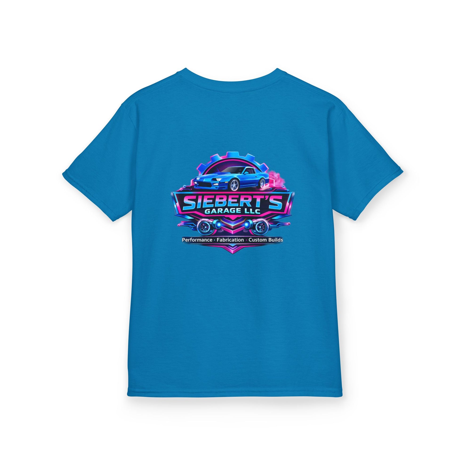 Kids Tee — Siebert’s Garage Neon Car Logo Shirt