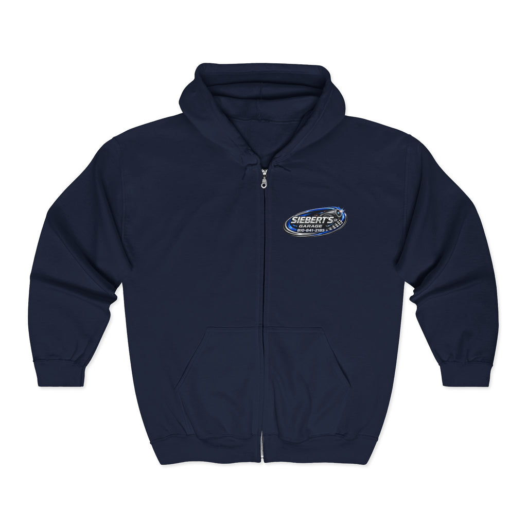 Garage Crew Zip Hoodie — Siebert's Garage Retro Neon Car Logo