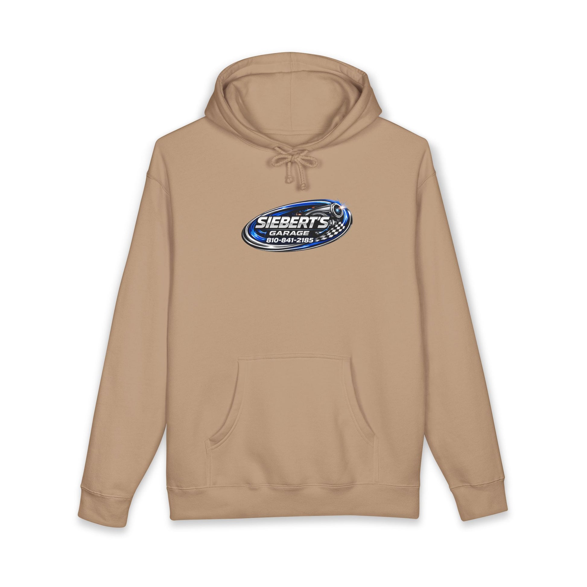 Siebert's Garage Hoodie — Retro Neon Car Performance & Custom Builds Sweatshirt