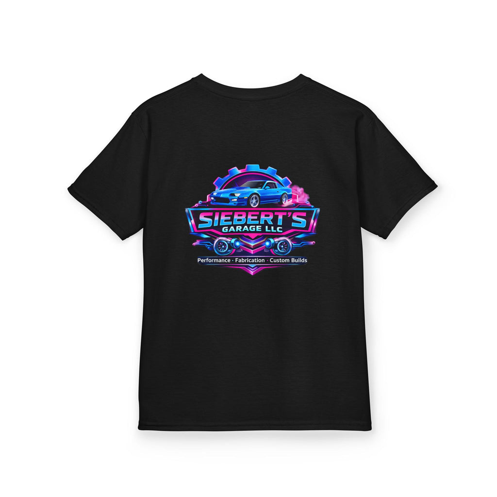 Kids Tee — Siebert’s Garage Neon Car Logo Shirt